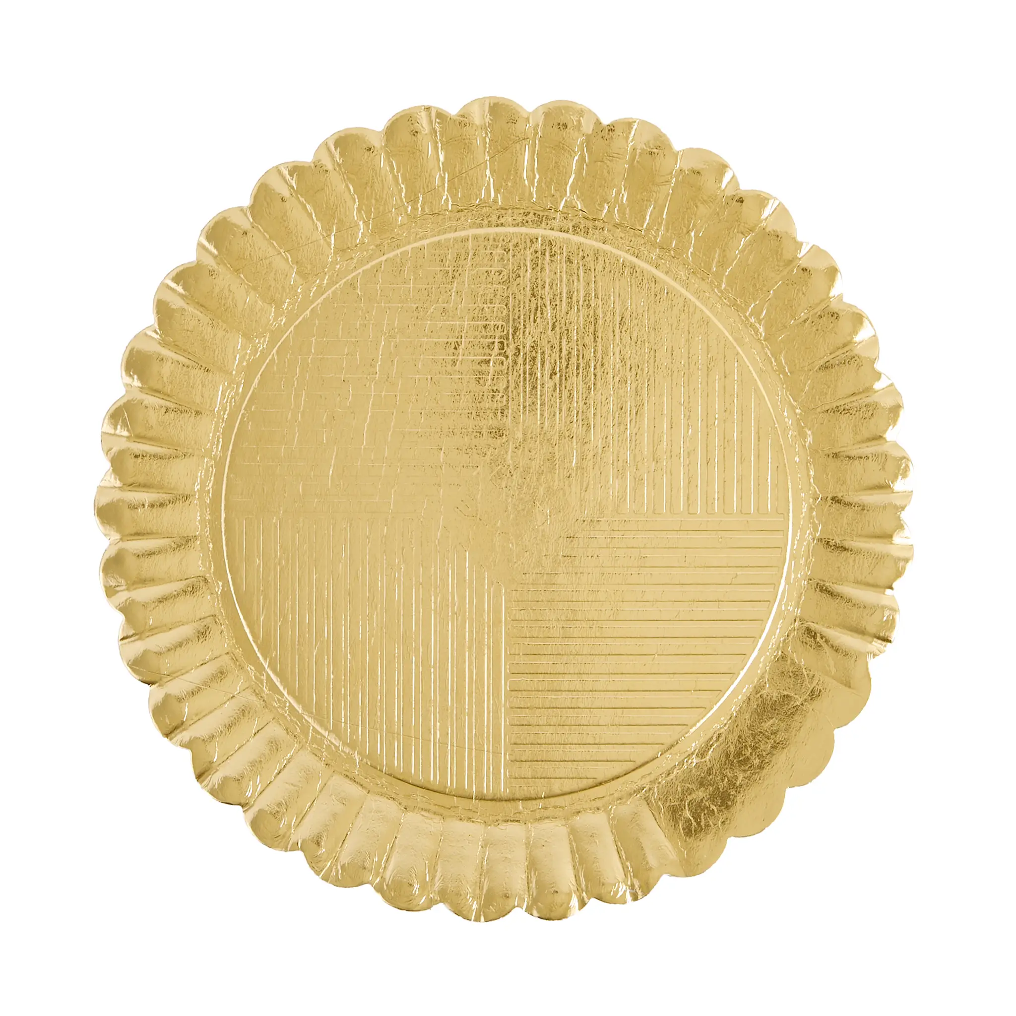Girasole aurii carton – vedere de sus Girasole aurii din carton alimentar laminat – suport rotund pentru prăjituri