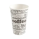 pahar carton cappuccino alb individual