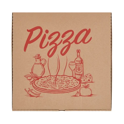 cutie pizza natur carton kraft, vedere de sus