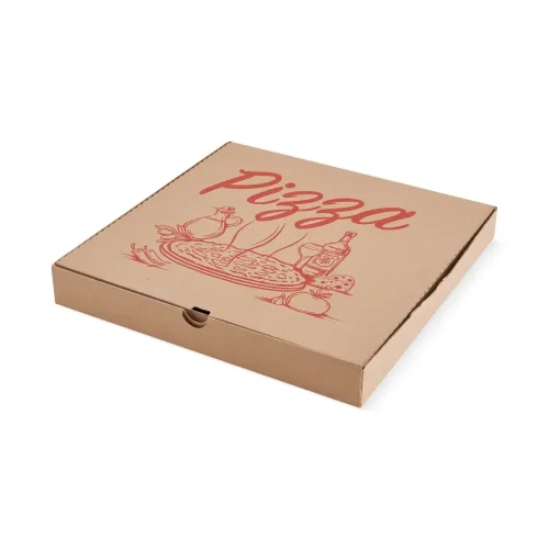 cutie pizza natur carton kraft, vedere laterală