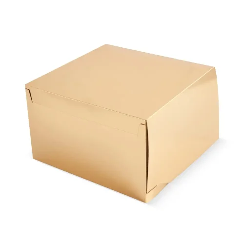 cutie prăjituri aurie din carton închisă