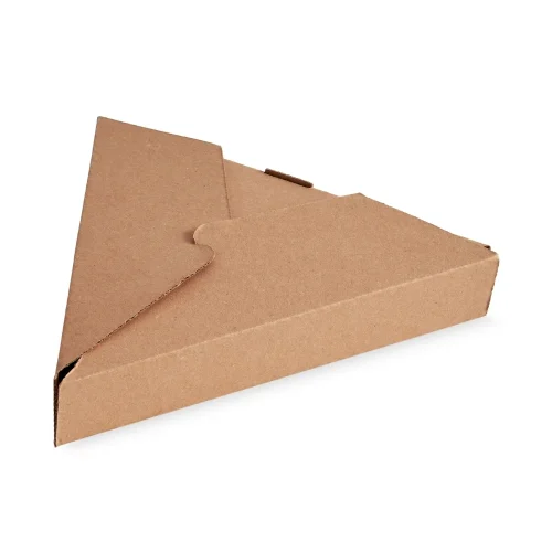 cutie triunghiulară pizza carton kraft natur închisă